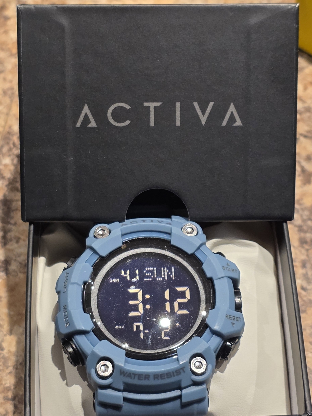 Activa Slate Blue Silicone Strap Sport Watch